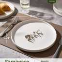 famiware Star Dinner Plates for 6, 10 inches Plate Set, Scratch Resistant, Stoneware Dinnerware, Kitchen Modern Rustic Serving Dishes, Matte White