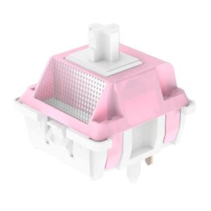 DUROCK White Lotus Switch, High Precision Light Tactile Switches 56g Long Spring Pre-Lubed RGB Tactile Keyboard Switches (DUROCK White Lotus, 70pcs)