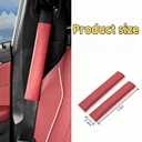 2PCS Car Seat Belt Cover Perforated Red LeatherBreathable Leather Soft Harness Pad Protect Neck and Shoulder Universal for Car, SUV (12 in)