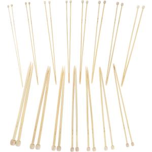 JubileeYarn 12.5" Single Point Bamboo Knitting Needles Set | 15 Sizes: 2mm-10mm | Natural Finish