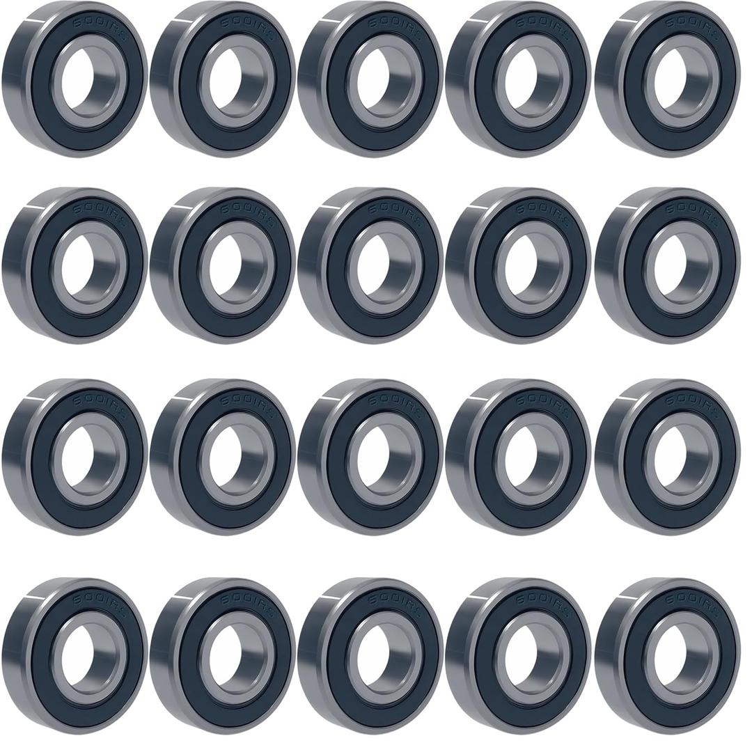 2 x 20 PCS 6001-2RS Deep Groove Ball Bearings - Lubricated Bearing Steel Sealed Ball Bearing - 12x28x8 mm Bearings with Rubber Seal & High RPM Support, Stable Performance and Cost Effective (20)