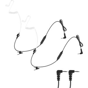 1-Pin 2.5MM Walkie Talkies Earpieces with Mic Covert Air Acoustic Tube Headset for Motorola Talkabout MH230R MR350R T200 T200TP T260 T260TP T600 MT350R Two Way Radio (2 Pack)
