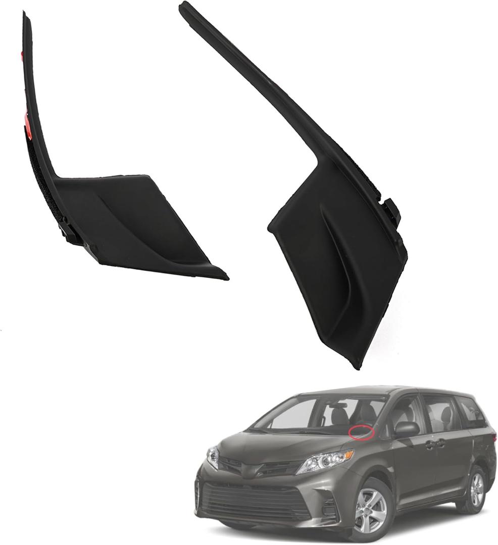 2Pcs Windshield Wiper Cowl Cover Trim 53866-08020 53867-08020 Compatible with Toyota Sienna 2011 2012 2013 2014 2015 2016 2017 2018 2019 2020 Wiper Cowl Trim Panel Fender