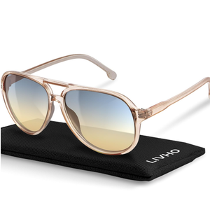 livho Trendy Polarized Aviator Sunglasses Women Men, Retro Sun Glasses for Women Men 2025, Oversized UV Protection Shades