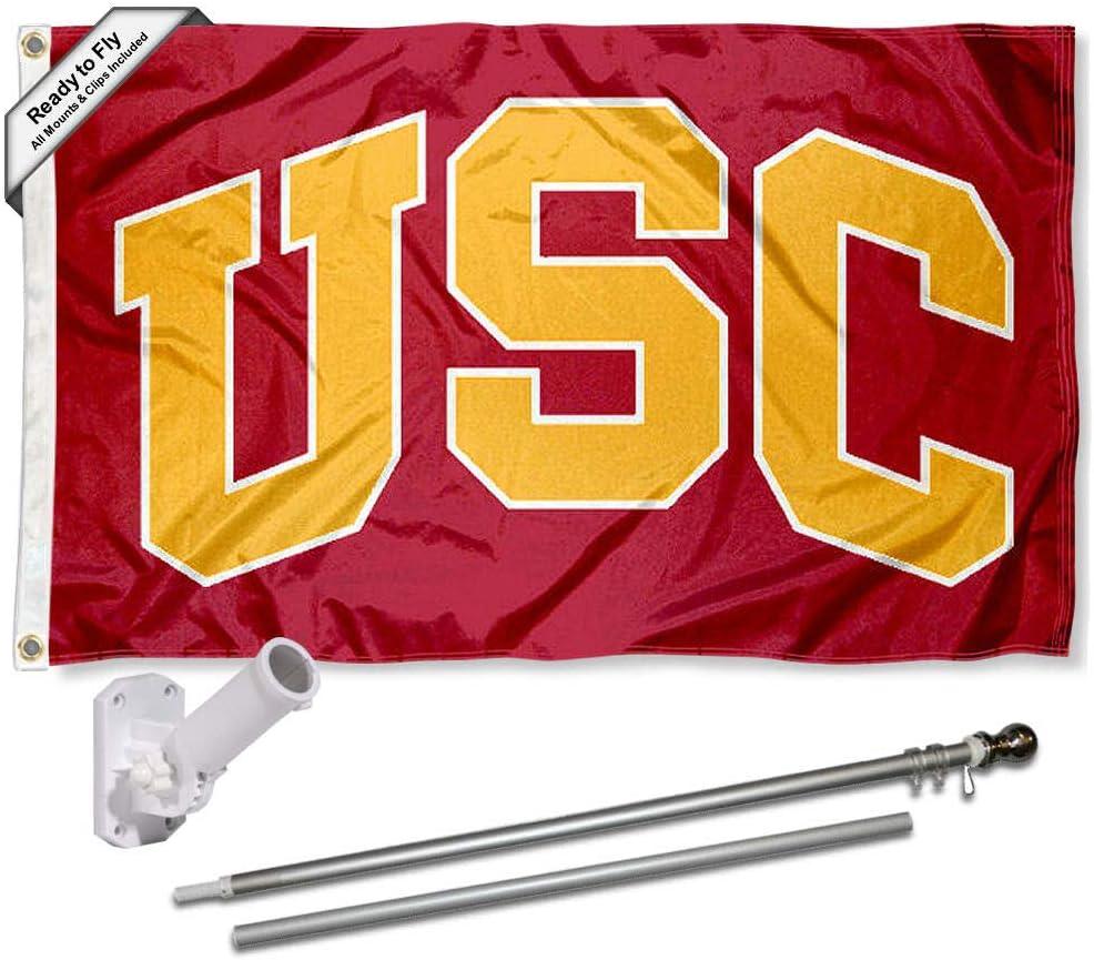 Trojans Arch Flag with Pole and Bracket Kit