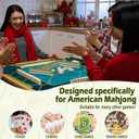 Blue and Gold Mahjong Mat Gifts 31.5 x 31.5 In, Art Deco Decor Mahjong Mat for Table, Non-Slip Noise Reduction Game Table Cover Tablecloth for Card Poker Dominoes Dice and Board Games