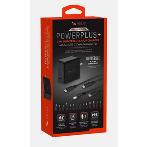 Helix 65W Universal USB-C Laptop Charger Power Adapter (ETHNBC65U) Black