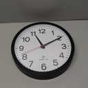 AKCISOT Atomic 10 Inch Wall Clock Analog Clocks for Indoor Kitchen, Battery Operated Clock for Bedroom Office Classroom Living Room(Black)