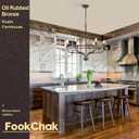 6-Light Farmhouse Oil Rubbed Bronze Chandelier Dining Room Light Fixture Metal Candle Chandeliers for Bedroom Hanging Lighting for Kitchen Living Room Entryway Foyer, 28.54in, 29in