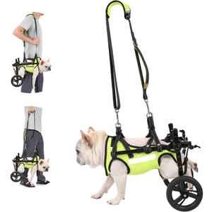 Adjustable Dog Wheelchair With High-visibility Clothing, Dog Leash, Sling Lift Dog Wheelchair for Back Legs, Max 6 Pound, Wheelchair for paralyzed Injured Lame Disabled Handicapped Dogs -XS