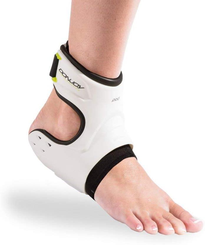 DonJoy Performance POD Ankle Brace, Best Support for Stability, Ankle Sprain, Roll, Strains for Football, Soccer, Basketball, Lacrosse, Volleyball - Large - Right - White