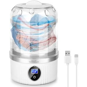 Underwear Washing Machine | Mini Portable Washing Machine with Rechargeable 3000mAh | Compact Deep Cleans Underwear, Baby Clothes | Ultra-Lightweight for Apartment, Dorm, RV, Travel & Hotel Use