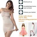 +MD Women's Strapless Shapewear Full Body Slip Seamless Targeted Firm Tummy Control Slip Under Dresses (S)