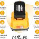 20v Max Battery Replacement for Dewalt Battery 5.0Ah with DCB112 Battery Charger Station for DCB200 DCB120