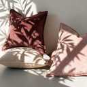 Corduroy Throw Pillow Covers 18x18 Set of 2 Boho Decorative Pillow Covers for Couch, Sofa, Bed Soft Square Cushion Covers for Living Room Decor (No Insert) Light Pink