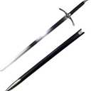 41.25" One Hand Medieval Sword - Dull Blade Carbon Steel With Faux Leather Wrapped Wood Scabbard - Non-Battle Ready for Gifts, Cosplay, & LARP