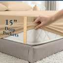 LANE LINEN 100% Organic Cotton Bed Sheets King Size, Fully Elasticized Reinforsed Seams in Fitted Pocket, Machine Washable Naturally Cooling All Season King Sheet Deep Pocket Bedding- Linen