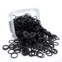 2 x Beauty Town Hair Tie Rubber Bands - 1000pcs/500pcs Soft Stretchy Elastic Bands for Braids, Ponytails & Bun