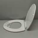 Mayfair Ashton Easy to Clean Single Hinge Toilet Seat, Modern Slow Close Wood Toilet Seat, Made in USA, Elongated, White