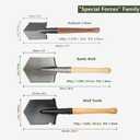 MASTIFF GEARS Battle Wolf Military-Grade Survival Shovel - Heavy Duty Carbon Steel w/Hardwood Handle | All-Weather for Camping, Hiking, Off-Road, Emergency | Digs Dirt/Sand/Snow/Mud (Battle Wolf)