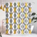 3 x SASTYBALE Bathroom Shower Curtain, Geometric Minimalist Modern Style, Waterproof Machine Washable Heavy Duty Cloth Bathroom Curtains with 12 Hooks, 72x84 Inch