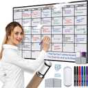 Large Dry Erase Calendar for Wall, 24x36, Large Wall Calendar Dry Erase, Big White Board for Office, Home & School, Giant Erasable Whiteboard, Jumbo Monthly Undated Reusable White Board Planner