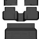 Auxko All Weather Floor Mats Cargo Mat Fit for 2025 2026 Honda Civic Hybrid Hatchback (Not Sedan) Accessories Odorless Anti-Slip Floor Mats Trunk Mat for Honda Civic Hybrid Black
