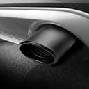 Car Polished Stainless Steel Exhaust Tail Exterior Rear Tail Car Exhaust Pipe Flue Muffler Tip Pipe, 63mm/2.5 inch Inlet Tailpipe Auto Universal Accessories with Mesh (Curved,Frosted Black)