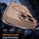 VENINGO for iPhone 15 Pro Case, Magnetic Slim Wave Translucent Matte Mag-Safe Invisible Ring Stand Shockproof Phone Cover Mag-Safe for iPhone 15 Pro 6.1", Desert Brown
