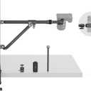 SMALLRIG Triangle Camera Desk Mount, Max. Load 3kg/ 6.6lbs, Overhead Mount with Auxiliary Support Rod, with Phone Holder and Small Ball Head for Camera/Phone/Light/Webcam