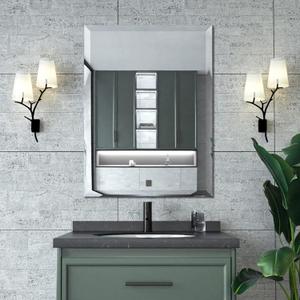 Mirrorons Beveled Mirror, Bathroom Mirrors for Wall 24" x 32", Frameless Rectangle Bathroom Mirror with Beveled Edge, Hangs Horizontally or Vertically, Upgraded Packing