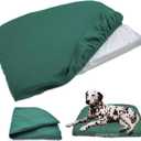 Dog Bed Cover Waterproof Replacement Machine Washable Covers for 47x29 Inch Dog Bed Heavy Duty Scratch Resistant Mattress Protector Pet Bed Cover Only Dark Green