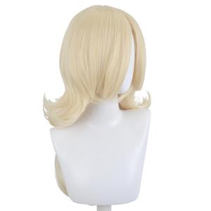 Blonde PrincessRosalina Costume Wigs With Long Bangs Layered Wavy Womens Wig Fiber Synthetic Hair