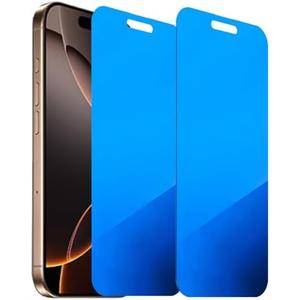 BWEDXEZ 4 Pack Anti-Blue Privacy Tempered Glass for iPhone 16 Pro/iPhone 17 Anti-Spy Screen Protector Film Electroplated Blue 6.3 inch