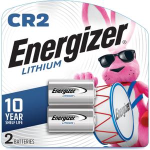 2 x Energizer CR2 Lithium Batteries (2 Pack), 3V Photo Batteries