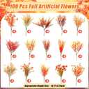 Mimorou 100 Bundle Fall Artificial Flowers Bulk for Outdoor UV Resistant