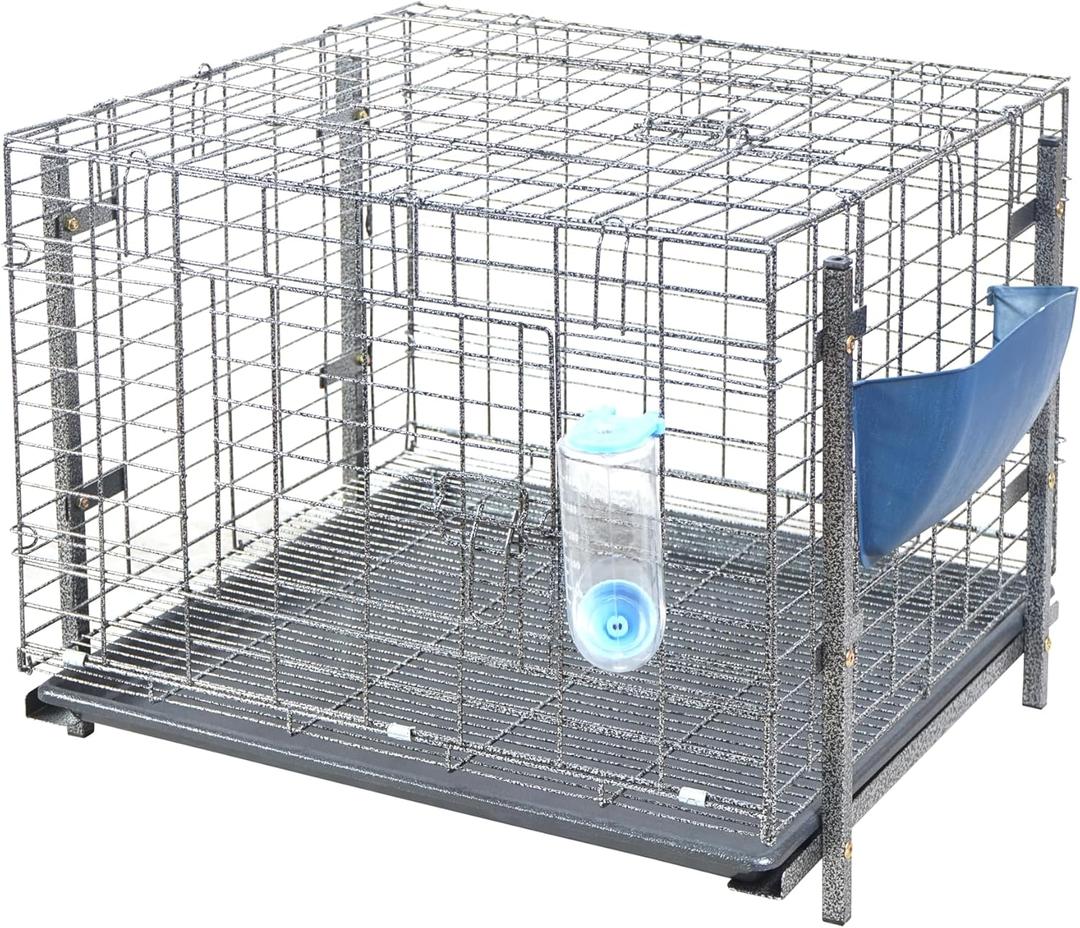 Stackable Rabbit Breeding Cage with Feeder and Water Bottle Easy-Clean, 24 x 24 x 16 inches, Guinea Pig Ferret Bunny Hutch