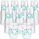 100 Pcs Seashell Plastic Cups 12 oz Summer Beach Starfish Disposable Plastic Drinking Cups Bulk for Under the Sea Ocean Pool Birthday Wedding Bridal Baby Shower Party Decoration Supplies
