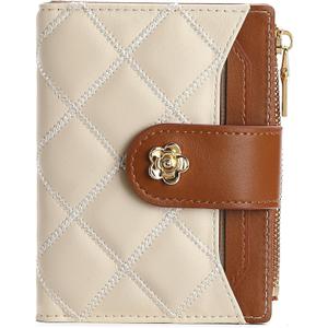 RNIEGA Small Wallets for Women Leather Bifold Wallet Women RFID Blocking Purse Credit Card Holder with 15 Card Slots and ID Window Coin Pocket