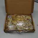 Boao Gold 24 Pieces Poinsettia Flower Christmas Glitter Artificial Poinsettia with Clips Christmas Tree Ornament Decorations for DIY Xmas Wreath Holiday Home Party Decor, 3/4/6 Inches