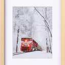 Egofine 12x18 Poster Frame Solid Wood Frame with Plexiglass Matted for 8.5x11 for Wall Mounting Hanging Picture Frame Vertically or Horizontally, Natural Wood