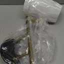 METWET 2-Light Bathroom Light Fixtures, Black and Gold Vanity Lights, Double Wall Sconce with Flared White Fabric Shade, Modern Sconces Wall Lighting for Hallway Bedroom Stairway, VL837-KG-2