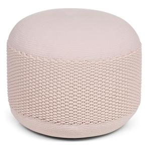 BIRDROCK HOME Outdoor Pouf Ottoman | Hand Woven Waterproof Foot Stool with Bead Bag Filling | Boho Foot Rest for Patio, Living Room, Porch & Outdoor Seating | Lightweight, Soft Stuffed Chair | Natural