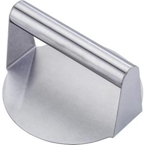 Stainless Steel Burger Press, Hamburger Smasher Tool for Griddle, Professional Griddle Accessories Kit, 5.5 Inch Round Smasher, Non Stick Grill Press for Smash Burger, Bacon, Ground Beef