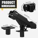 Threlaco Fishing Rod Holder for Boat Adjustable Rod Racks with Side Mount Bulk Swivel Pole Holders for Boats with Combo Mount, Fishing Accessories, Black Pack of 1