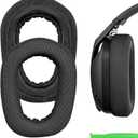 Geekria Comfort Mesh Fabric Replacement Ear Pads for Logitech G435 G335 Headphones, Ear Cushions with Video Guide (Black)
