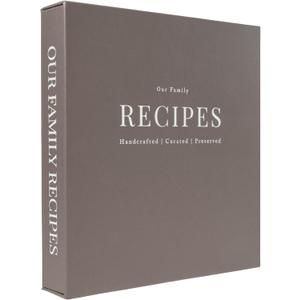 Blank Cookbook to Write in Your Own Recipes – Linen Hardcover Spiral Recipe Book with Photo Pages & Pocket, Heirloom Family Keepsake Gift