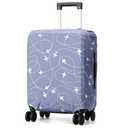 Lekesky Luggage Covers for Suitcase TSA Approved, Fits 26-28 Inch Elastic Washable Suit Case Protector with Back Zipper Pocket for Travel, (Airplane,L)