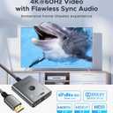 HDMI Switch 2 in 1 Out 4K@60Hz, WARRKY[with 3.3ft Fixed Braided HDMI Cable, Aluminum Case, 2K@144Hz, HDCP 2.2] Bidirectional 2x1 Switcher Splitter Compatible for PS5/4, Xbox, Roku, FireStick, Switch