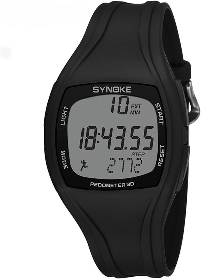 Digital Watch with Step Counter Bracele with Pedometer no app no Bluetooth (Black)
